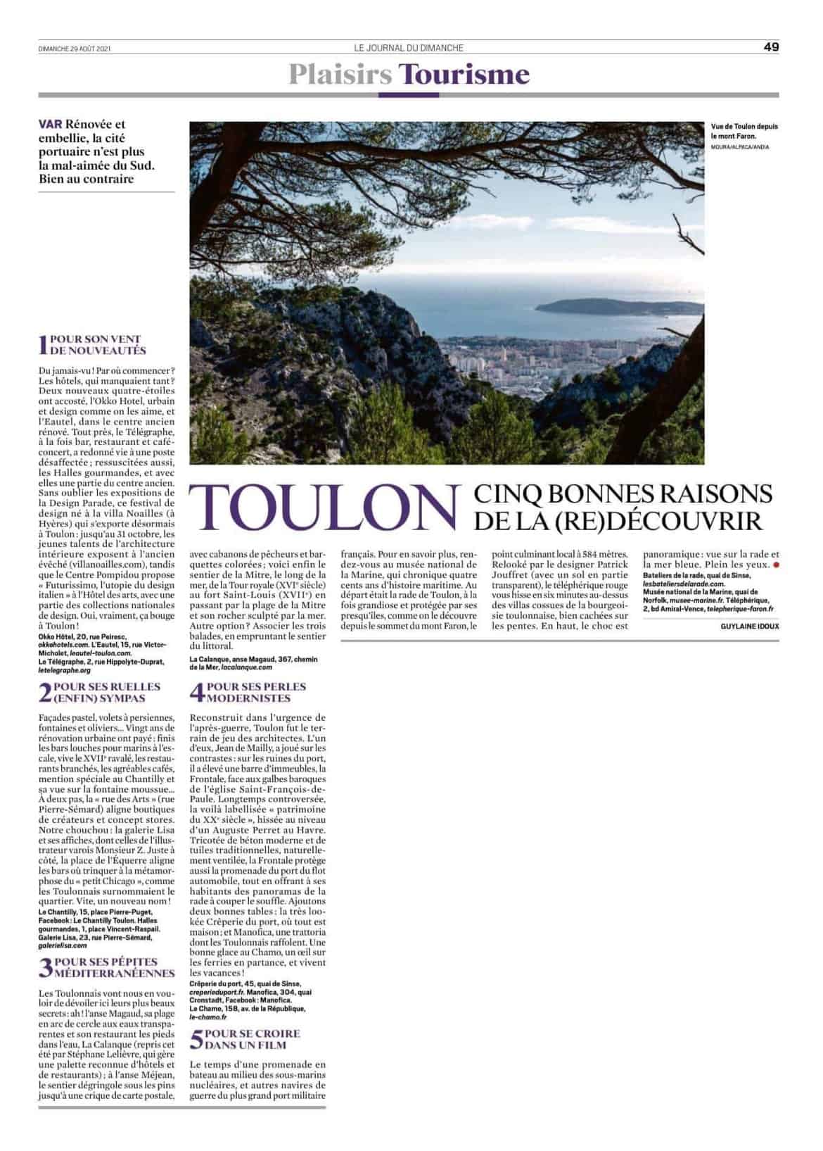 Le Journal du Dimanche TOULON 2021